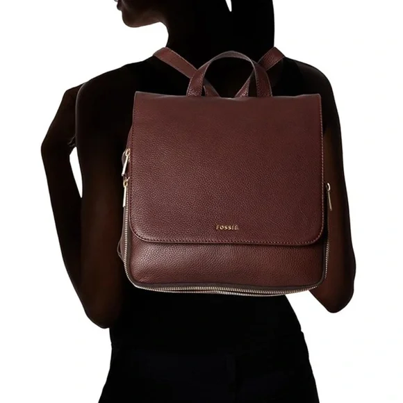 Fossil Brown Leather Backpack - Picture 3 of 8